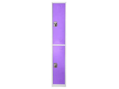 AdirOffice 72 2-Tier Key Lock Purple Steel Storage Locker, 2/Pack (629-202-PUR-2PK)