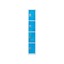 AdirOffice 72 4-Tier Key Lock Blue Steel Storage Locker, 2/Pack (629-204-BLU-2PK)