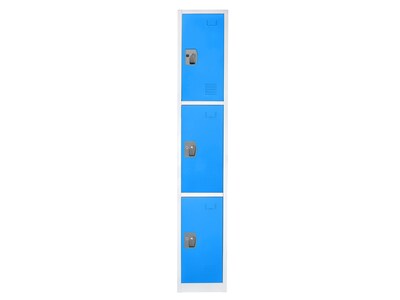 AdirOffice 72'' 3-Tier Key Lock Blue Steel Storage Locker, 2/Pack (629-203-BLU-2PK)