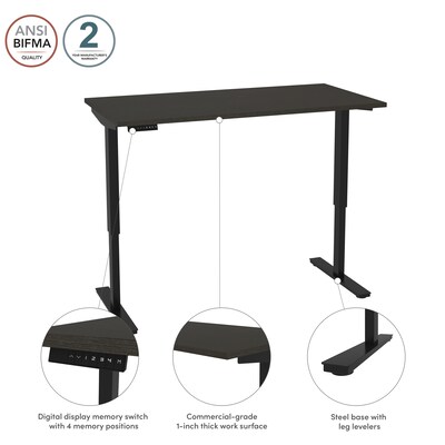 Bestar Universel 60"W Electric Height Adjustable Desk, Deep Grey (65867-32)