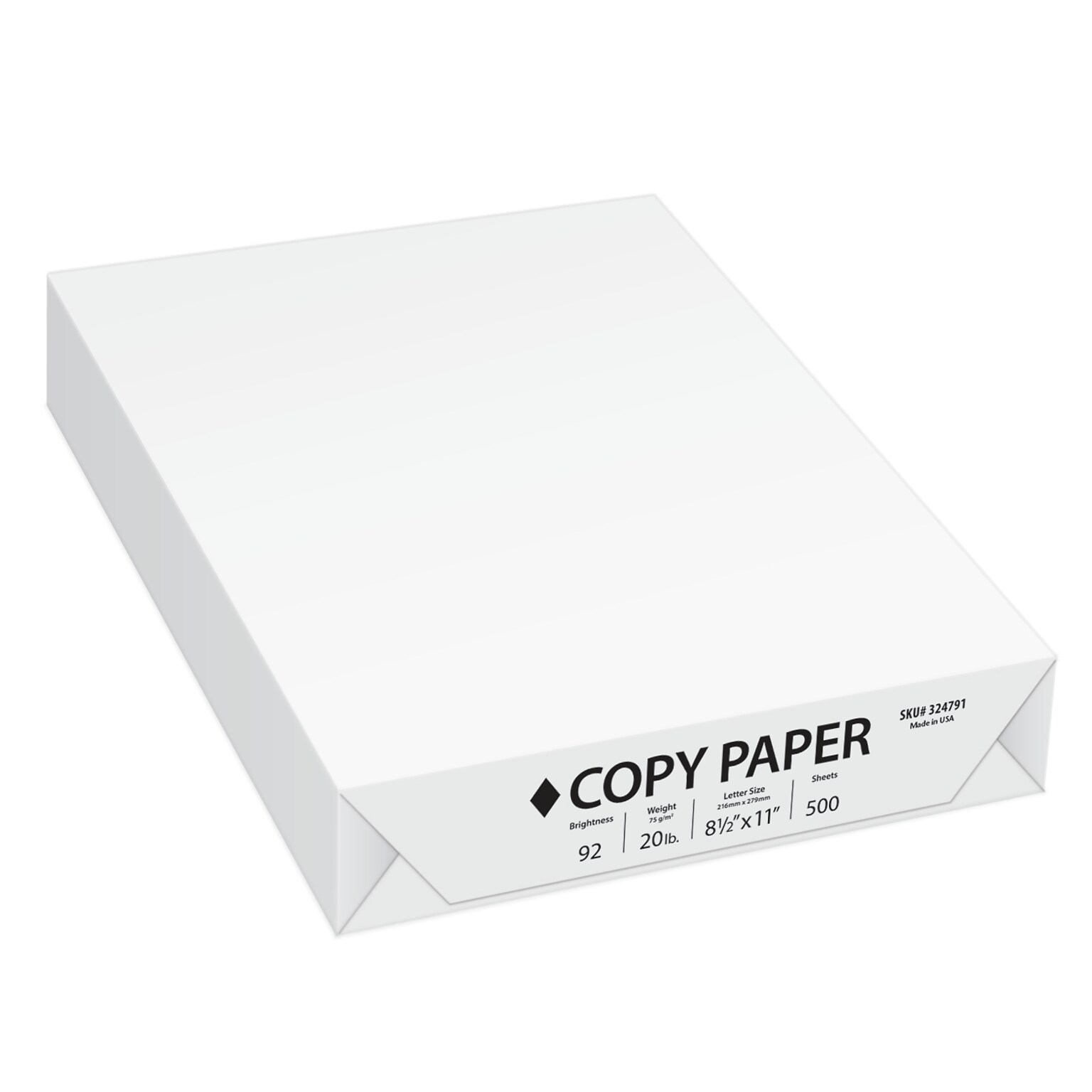 Copy Paper, 8.5 x 11, 20 lbs., White, 500 Sheets/Ream (14610)