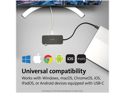 Kensington SD1650P USB Type-C Single 4K Portable Docking Station with 100W Power Pass-Through (K34020WW)