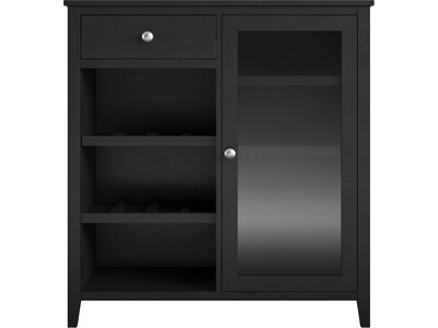 Ameriwood Tuxedo 34.9 Bar Cabinet with 7 Shelves, Black (3969872COM)