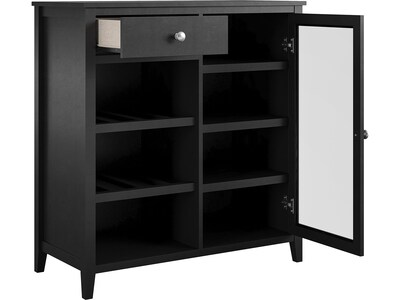 Ameriwood Tuxedo 34.9" Bar Cabinet with 7 Shelves, Black (3969872COM)