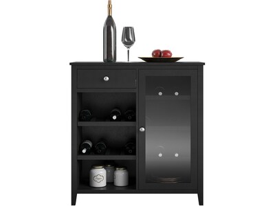Ameriwood Tuxedo 34.9" Bar Cabinet with 7 Shelves, Black (3969872COM)