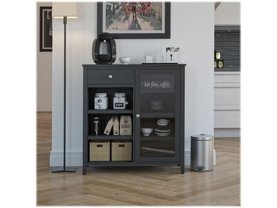 Ameriwood Tuxedo 34.9" Bar Cabinet with 7 Shelves, Black (3969872COM)