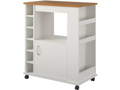 Ameriwood Williams 12-Shelf Particle Board Kitchen Cart, White (5276817COM)