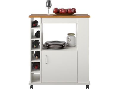 Ameriwood Williams 12-Shelf Particle Board Kitchen Cart, White (5276817COM)