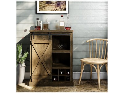 Ameriwood Knox County 36" Bar Cabinet with 4 Shelves, Oak Brown (3389903COM)