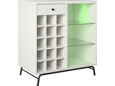 Ameriwood Melbourne 36.5" Bar Cabinet with 3 Shelves, White (3593013COM)