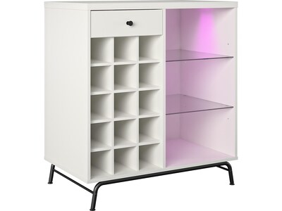 Ameriwood Melbourne 36.5" Bar Cabinet with 3 Shelves, White (3593013COM)