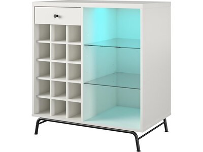 Ameriwood Melbourne 36.5" Bar Cabinet with 3 Shelves, White (3593013COM)