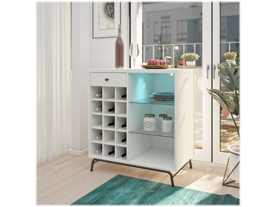 Ameriwood Melbourne 36.5" Bar Cabinet with 3 Shelves, White (3593013COM)