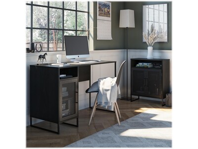 Ameriwood Purdue 30" Storage Cabinet with 3 Shelves, Black Oak (3558335COM)