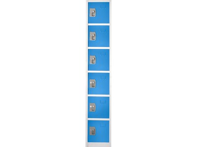 AdirOffice 72 6-Tier Key Lock Blue Steel Storage Locker, 2/Pack (629-206-BLU-2PK)