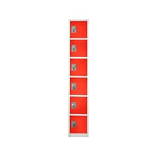 AdirOffice 72 6-Tier Key Lock Red Steel Storage Locker, 2/Pack (629-206-RED-2PK)