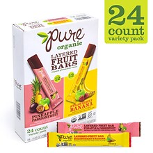 Pure Organic Layered Gluten Free Assorted Fruit Bars, 24 Packs/Box (220-02000)