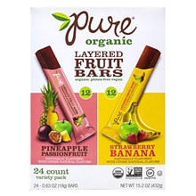 Pure Organic Layered Gluten Free Assorted Fruit Bars, 24 Packs/Box (220-02000)