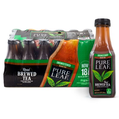 Lipton Pure Leaf Unsweetened Iced Black Tea, 16.9 oz., 18/Pack (220-02027)