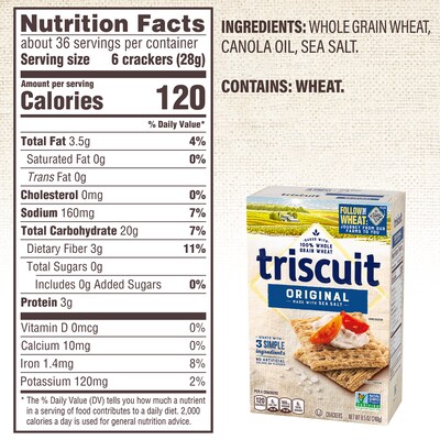 Triscuit Crackers Original with Sea Salt 8.5oz Boxes 4CT