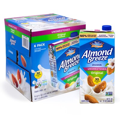Blue Diamond Almond Milk, 32 oz., 6/Pack (220-01993)