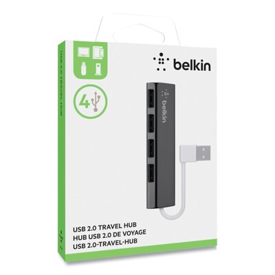 BelkinUltra-Slim Travel Hub, 4 Port, Nightshade/White