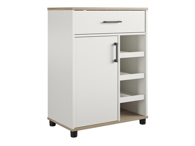 System Build Whitmore 36 Bar Cabinet with 6 Shelves, Rustic White/Oak (2461500COM)