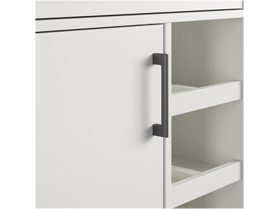 System Build Whitmore 36" Bar Cabinet with 6 Shelves, Rustic White/Oak (2461500COM)