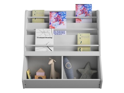 Ameriwood Tyler 36"H 5-Shelf Bookcase, Dove Gray Particle Board (4947412COM)