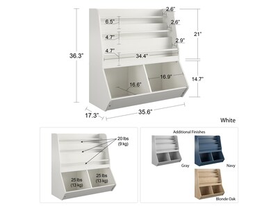 Ameriwood Tyler 36"H 5-Shelf Bookcase, Dove Gray Particle Board (4947412COM)