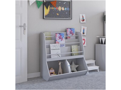 Ameriwood Tyler 36"H 5-Shelf Bookcase, Dove Gray Particle Board (4947412COM)