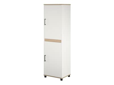 System Build Whitmore 68" Kitchen Pantry Cabinet with 4 Shelves, Rustic White/Oak (9695500COM)