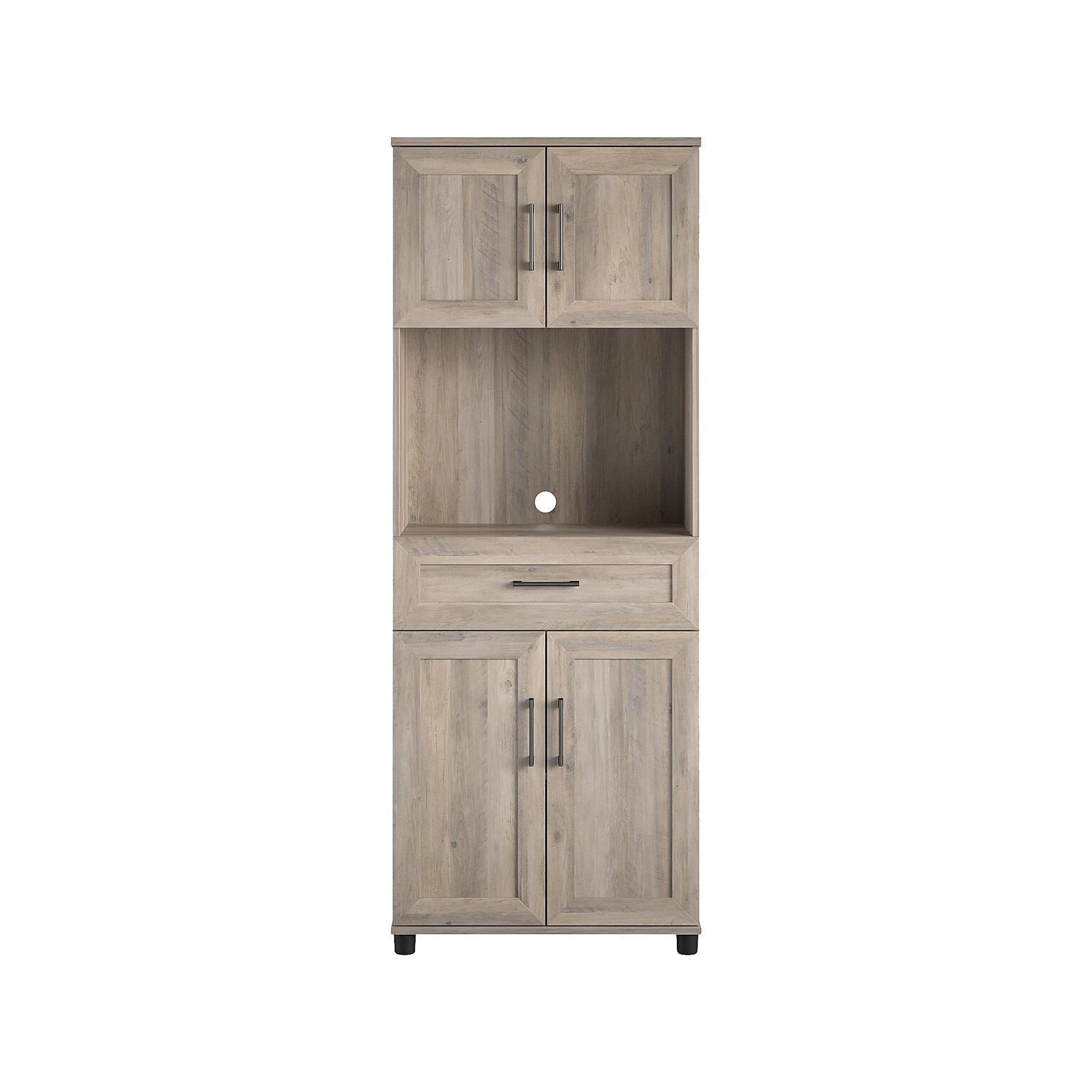 System Build Dwyer 70 Tall Coffee Bar with 4 Shelves, Gray Oak (6383337COM)