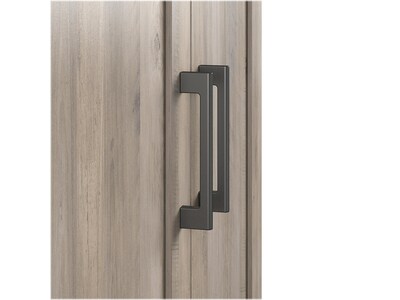 System Build Dwyer 70" Tall Coffee Bar with 4 Shelves, Gray Oak (6383337COM)