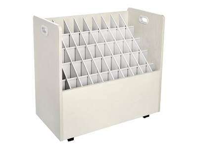 AdirOffice 50-Slot Roll File Cabinet, Mobile, White, 30, 2/Pack (626-WHI-2PK)