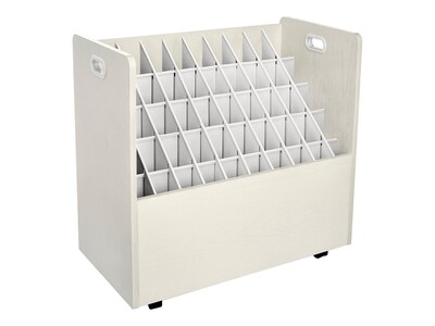 AdirOffice 50-Slot Mobile Roll File, 28.5H x 30W x 15.75D, White (626-WHI-2PK)