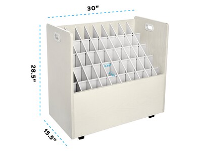 AdirOffice 50-Slot Mobile Roll File, 28.5"H x 30"W x 15.75"D, White (626-WHI-2PK)