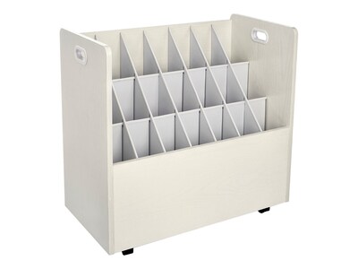 AdirOffice 21-Slot Roll File Cabinet, Mobile, White, 30, 2/Pack (625-WHI-2PK)