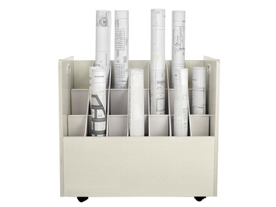 AdirOffice 21-Slot Mobile Roll File, 28.5H x 30W x 15.75D, White (625-WHI-2PK)