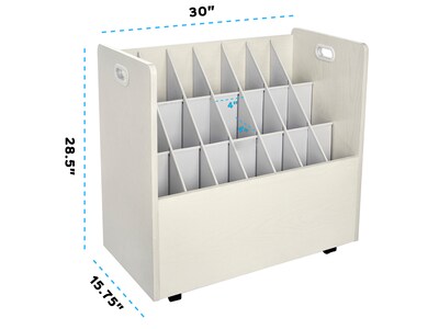 AdirOffice 21-Slot Mobile Roll File, 28.5"H x 30"W x 15.75"D, White (625-WHI-2PK)