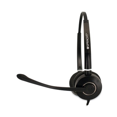 Spracht Wired Noise Canceling Stereo On Ear Computer Headset, Black (HS-WD-USB-2)