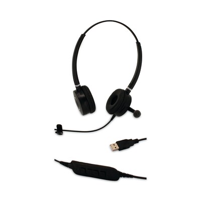 Spracht Wired Noise Canceling Stereo On Ear Computer Headset, Black (HS-WD-USB-2)