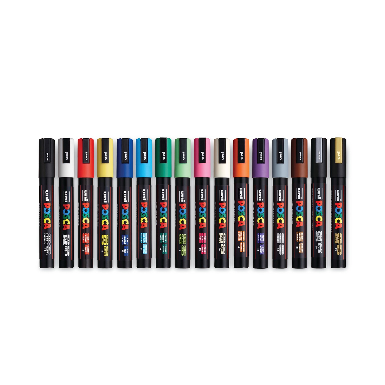 Uni POSCA Permanent Specialty Marker, Medium Bullet Tip, Assorted Colors, 16/Pack (PC5M16C)