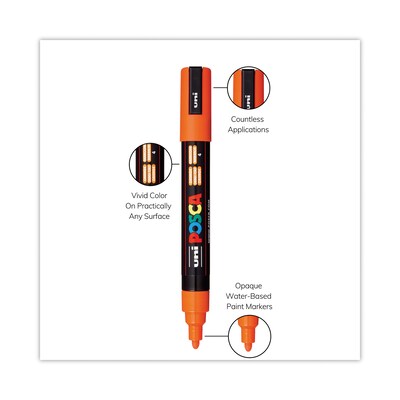 Uni POSCA Permanent Specialty Marker, Medium Bullet Tip, Assorted Colors, 16/Pack (PC5M16C)