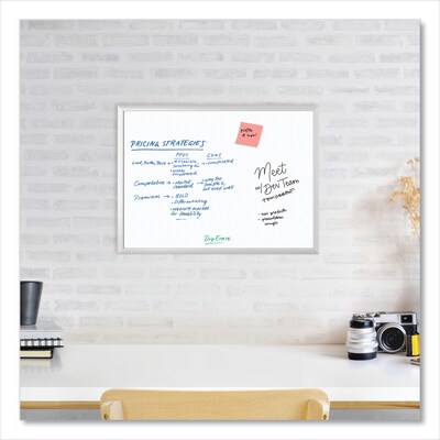 U Brands Melamine Dry Erase Whiteboard, Silver Aluminum Frame, 23 x 17 (00030AANNN)