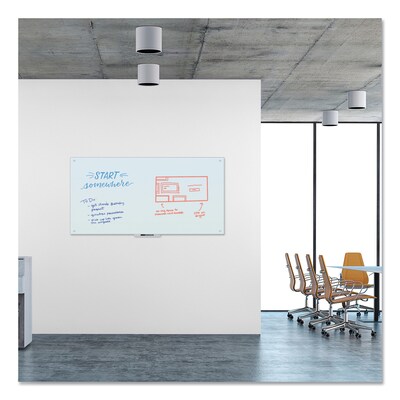 U Brands Glass Dry-Erase Whiteboard, 6' x 3' (00123AANNN)