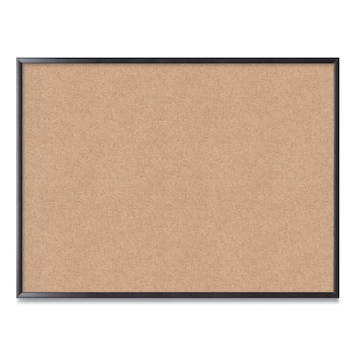 U Brands Cork Bulletin Board, 48 x 36, Natural Surface, Black Frame (2876U00-01)