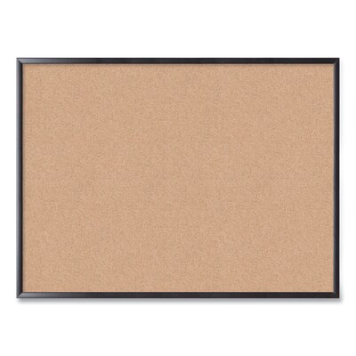 U Brands Cork Bulletin Board, 48" x 36", Natural Surface, Black Frame (2876U00-01)