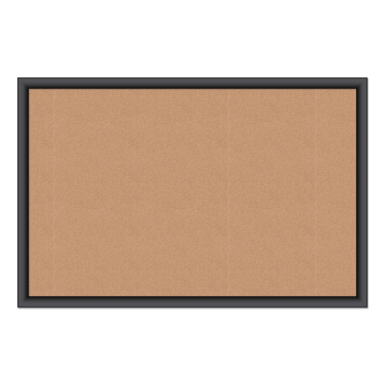 U Brands Self-Healing Cork Bulletin Board, 35 x 23, Black Finish (00301AANNN)