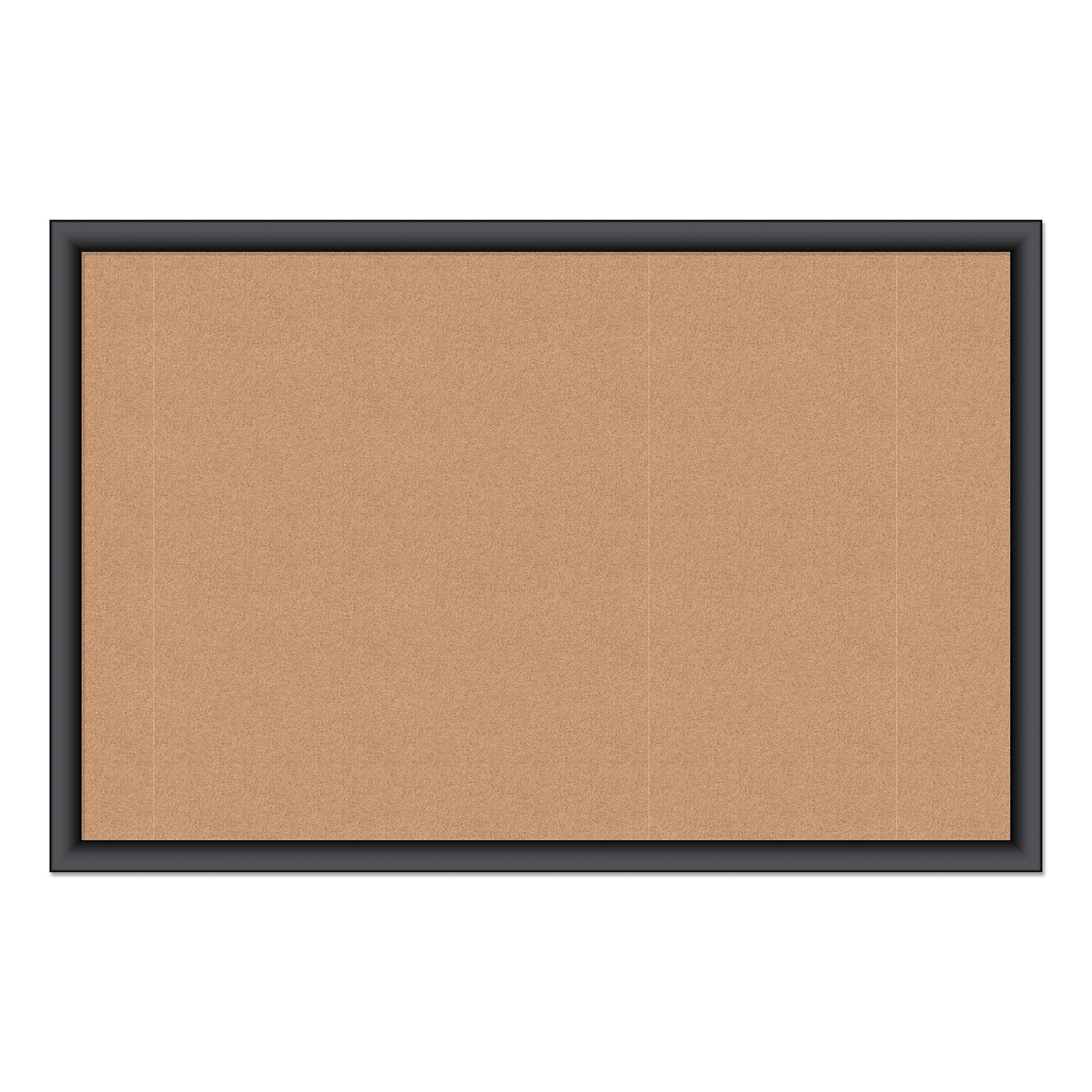 U Brands Self-Healing Cork Bulletin Board, 35 x 23, Black Finish (00301AANNN)